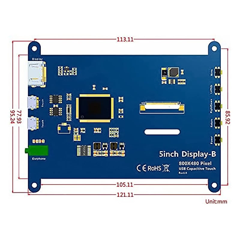 ELECROW 5 Inch Touch Screen Monitor for Raspberry Pi - 800Ã—480 Mini Monitor Touchscreen LCD Display Compatible with Raspberry Pi 5/4/3B+/3B, BB Black, Banana Pi, Jetson Nano, Windows, PC - Image 4